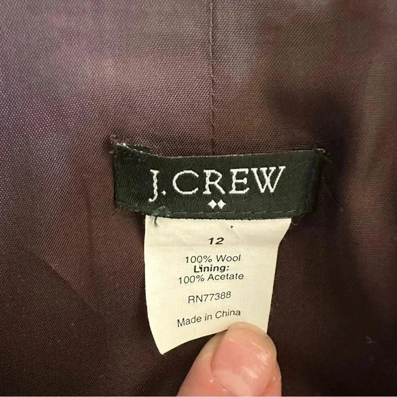 J. Crew Plaid 100% Wool Blazer Jacket Sz 12 - Picture 13 of 13